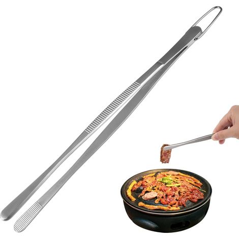 Pinze da cucina in acciaio inox da 20 cm, pinze lunghe per pasticceria con punta arrotondata (1/5)