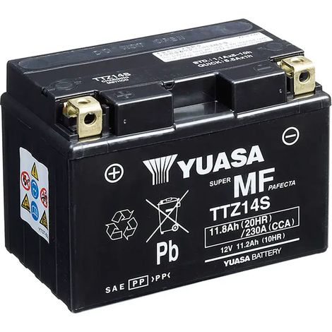 Batería de Moto YUASA TTZ14S-BS 11,2Ah 12V
