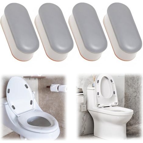 Confezione da 4 cuscinetti antivibranti per sedili WC, tappetino anticollisione per sedili WC, cuscinetti regolabili in altezza per coperchi WC, accessori per sedili WC, cuscinetti fonoassorbenti auto (1/5)