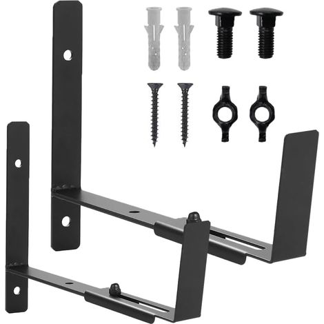 Lot de 2 Supports réglables pour jardinière de fenêtre, Support de jardinière pour Montage Mural sur fenêtre de Balcon, Support de jardinière pour jardinière de Largeur 6 à 12 Pouces (1/5)