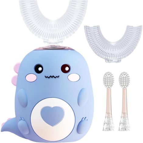 U-shaped electric toothbrush for children, comes with 4 brush heads, 360° sonic automatic brushing, 3 cleaning modes, IPX7 water resistance rating (1/5)