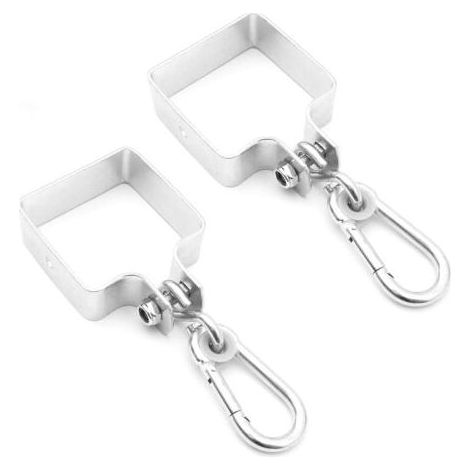 Set mit 2 quadratischen Schaukelhaken 9 x 9 cm – Robuste Haken- und Balkenbefestigung – Für die Stabilität von Schaukeln, Trainingsgeräten und Hängematten (1/5)