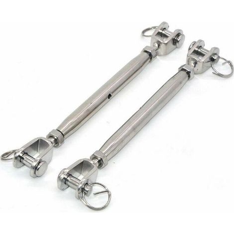 Lot de 2 tendeurs à mâchoires M6 en acier inoxydable 304 avec fermoir magnétique,tendeur de câble en acier inoxydable, tendeur fil avec embouts soudés et fermés,Vis de fermeture en inox Tendeur de boul (1/4)