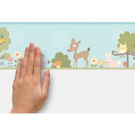 Frise adhésive - Animaux De La Forêt - Longueur 22,86 cm (1/4)