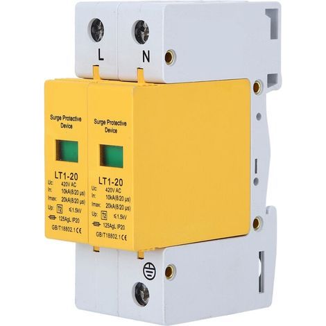 Dispositif de protection contre les surtensions, module jaune, 2P LT120 20ka, appareils modulaires anti-tonnerre (1/5)