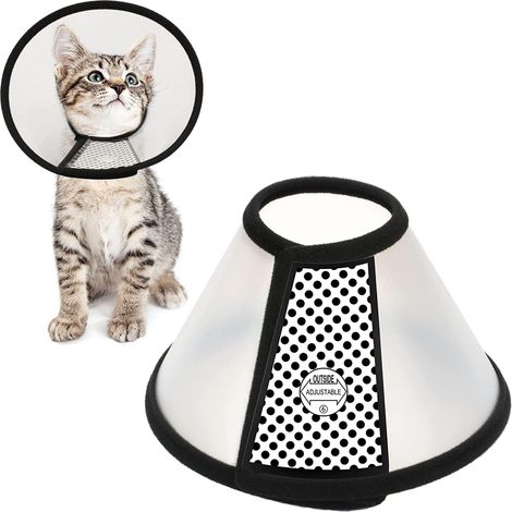 Collar isabelino ajustable para recuperación de mascotas, para gatos, cachorros y conejos, collar protector de plástico Elizabeth para la cicatrización de heridas, práctico para el cuello.