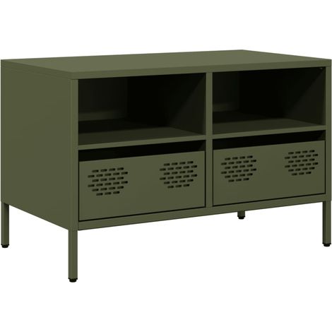 Maison Exclusive - TV-Schrank Olivgrün 68x39x43,5 cm Kaltgewalzte