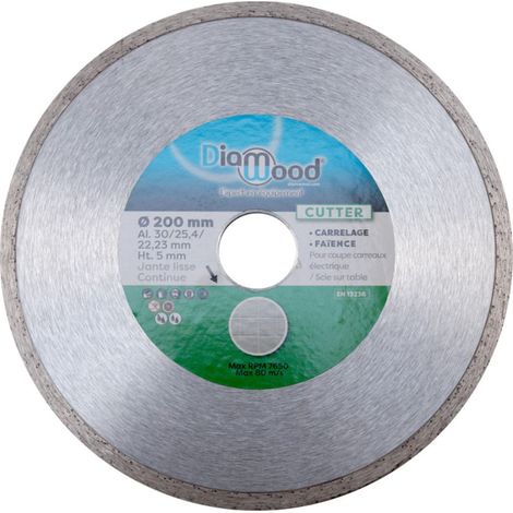 OMNIVOR - Disque Diamant Carrelage et Faïence pour Meuleuse  Lame Diamantée à Tronçonner  Découpe Parfaite Professionnelle  Diamètre 200 mm  Alésage 30/25,4/22,23 mm  Hauteur Jante 5 mm  CUTTER