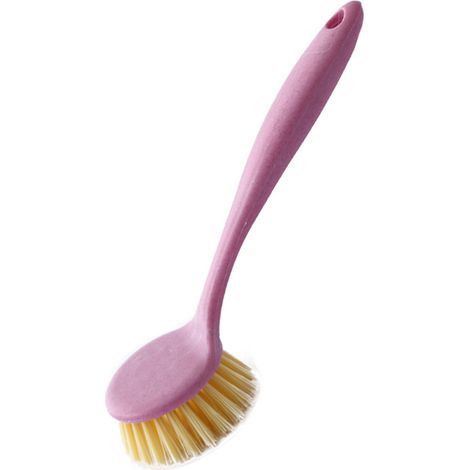 Brosse à vaisselle manche long plastique robuste design suspendu pour cuisine nettoyage efficace des casseroles et poêles (1/5)