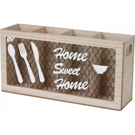 Porte-ustensiles en bois, accessoires de cuisine, organisateur de couverts pour fourchettes et cuillères, pour la cuisine et la maison. (1/5)