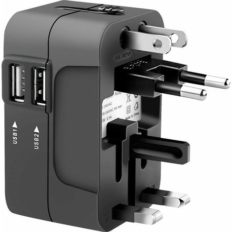 1PC Universal Reise Stecker Adapter 2 USB Port Weltweit Reise Power Ladegerät Adapter AU US UK EU Konverter USB adapter Ladegerät Neue