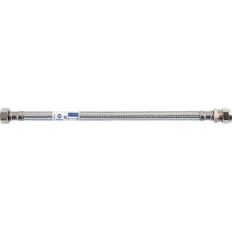 Flexible sanitaire 30cm F 12x17/bic.12 DN8 tresse/douille inox p