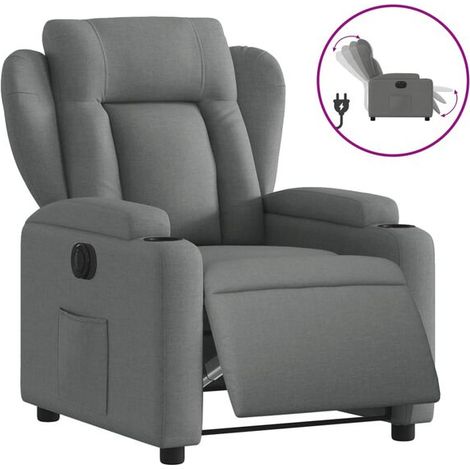 Fauteuil inclinable électrique en tissu gris foncé (1/5)