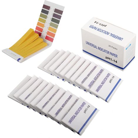 20 Pack 1600 Strips pH 1-14 Test Paper Extensive Test Paper Litmus Test Paper pH Test for Saliva Water Soil Testing Pet Food and Diet pH Monitoring (1/5)