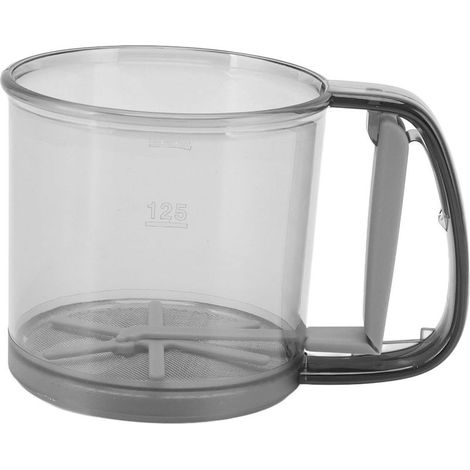Tamis pour la Cuisson, Farine de Farine à en Acier Inoxydable de avec Trous Uniformes Tasse Passoir à Semi-automatique pour Fabriquer Gâteaux, Bouffées et Pains. (1/5)
