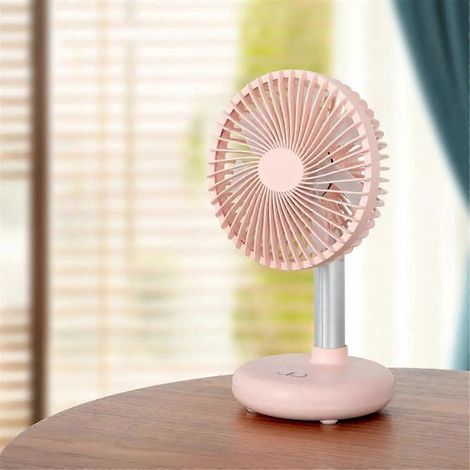 Batteriebetriebener Tischventilator mit 4 Geschwindigkeitsstufen, weiß