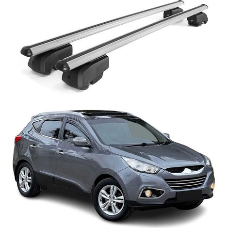 OMAC Aluminium Dachträger Querträger für Hyundai ix35 2010-2015 – City Crash – ISO/PAS 11154:2006 – Abschließbar – Max. 75 kg – 2 Stangen Silber (1/5)
