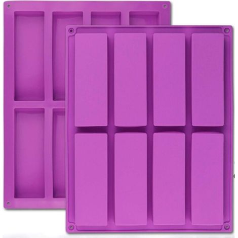 Set mit 2 großen rechteckigen Silikonformen mit je 8 Mulden für Müsliriegel/Energieriegel/Müsliriegel, Energieriegelformer (1/4)