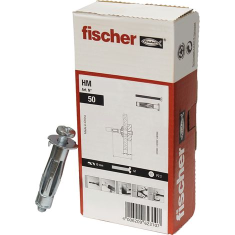 50 x Cheville métallique FISCHER pour corps creux avec vis métriquetaille5x65S - Boîte de 50 (1/5)