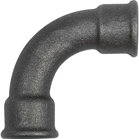 Riegler Bogen 2, 90°, lang, Rp 1/4 i., Rp 1/4 i., Temperguss schwarz