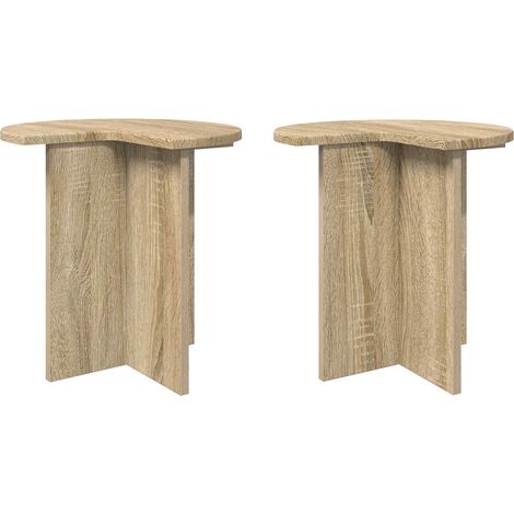 Maison Exclusive - Beistelltisch 2 pcs Sonoma-Eiche Ø 39 x 38 cm