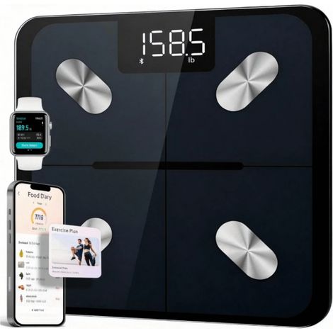Balance connectée pour le calcul du poids corporel, éligible aux remboursements FSA et HSA, pèse-personne numérique de salle de bain (1/5)