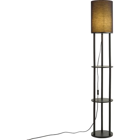 QAZQA Smart Floor Lamp Black incl. WiFi A60 - Stojon
