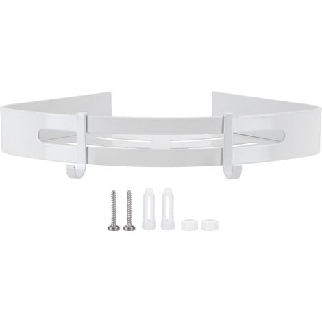 Panier triangulaire blanc pour salle de bain, étagère aluminium à une couche pour hôtel (1/5)