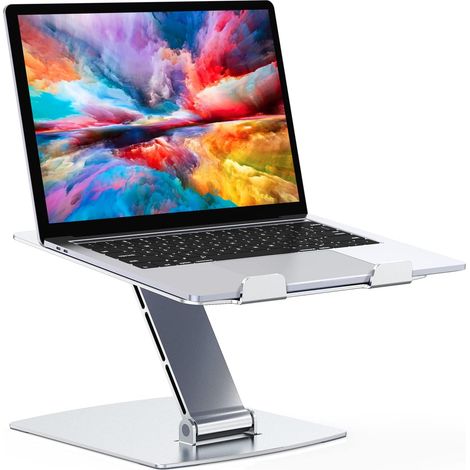 Support Ordinateur Portable Pliable, Support PC Portable Aluminium Ergonomique, Laptop Stand Compatible avec MacBook Air Pro, XPS et Plus d'Ordinateurs Portables 10-16 Pouces (1/5)