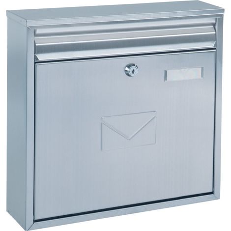 ROTTNER Briefkasten Teramo mit Zylinderschloss Edelstahl matt gebürstet (1/2)
