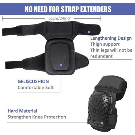 Preciva Genouillères Professionnelles,Heavy Duty Genouillère Rembourrage en Mousse avec Coussin en Gel Confortables et Sangles Réglables pour Travailler, Gardning et Construction (1/4)