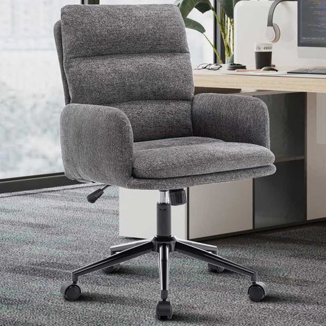 Chaise de bureau Aimé - 64x68x88cm - réglable - gris foncé (1/5)