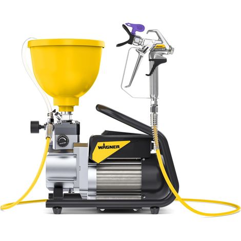WAGNER Pompa a membrana SuperFinish 21 Pro Airless per smalti - perfettamente adatta per lavori di verniciatura, Portata max. 2,1 l/min, Tubo HD DN3, 7,5 m (1/4)