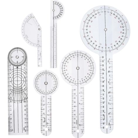 Règle d'angle goniomètre en plastique (lot de 6), règle médicale, rapporteur goniomètre en plastique-32X13CM (1/2)
