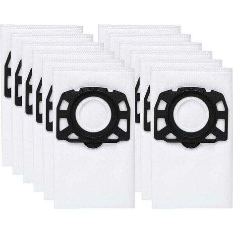 Pack of 12 KFI 487 filter bags, accessory for Kärcher vacuum cleaners WD4, WD5, WD6, MV4, MV5, MV6, WD4.000, WD5.999, 2.863-006.0 (1/4)