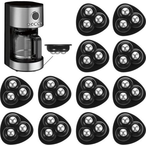 Ruote a sfera，12 pezzi，ruote autoadesive per mobili，per spostare mobili，Ruote per mobili e armadi，mini ruote a sfera，3,6 cm，Nero (1/5)