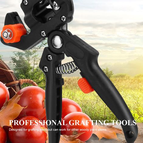 Kit profesional de injerto para árboles frutales de jardín: tijeras de podar, tijeras de injertar, tijeras 2 en 1, juego de herramientas de corte con 3 cuchillas reemplazables y cinta adhesiva.
