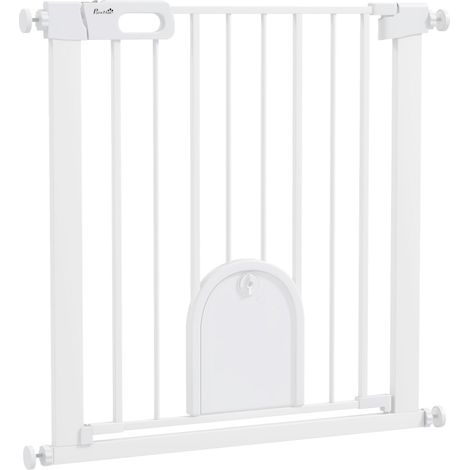 Cancelletto di sicurezza per animali domestici regolabile 75-82 cm in metallo e ABS bianco MODENUIT (1/4)