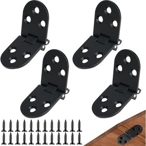 Tienda7，Juego de 4 bisagras plegables，Bisagra para puerta，Aptas para armarios y mesas plegables，Ajustables 180 grados (1/5)