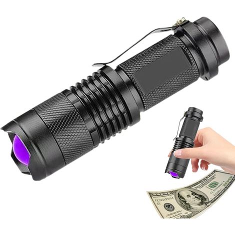 Houhence – Lampe torche UV portable 365nm – Lumière LED étanche 5W – Détection taches urine animaux – Corps en alliage aluminium durable