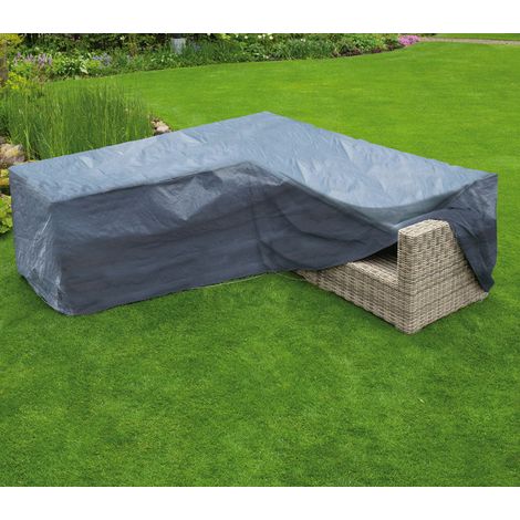 Direct Filet – Housse de protection pour canapé d'angle de jardin – Dimensions H90 x L125 x l90 cm – PE traité anti-UV – Œillets et cordelettes de serrage