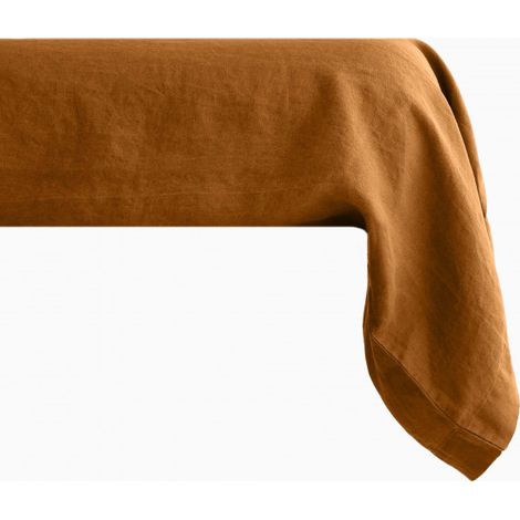 Taie de traversin Palace pur coton teint lavé, 63 fils/cm² Vent du sud - Palace Terre Cuite - 43 x 195 cm