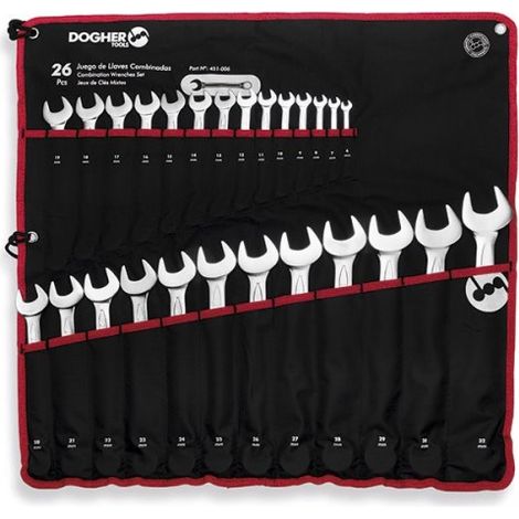 BOLSA NYLON 26 LLAVES COMBINADAS 6-32MM - DOGHER