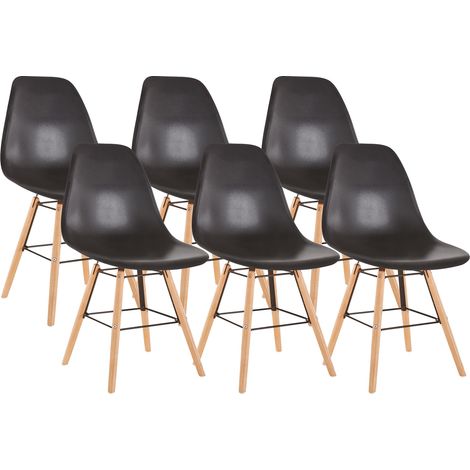 Set aus sechs skandinavischen FARY Stühlen schwarz