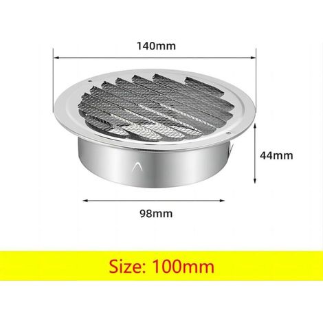 Acier Inoxydable Rond Grille de Ventilation de Tuyau D'échappement 160mm, Capot de Sortie D'air, Grille D'évacuation D'air Ronde, Hotte de Désenfumage Avec Moustiquaire (1/5)