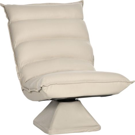 Poltrona Imbottita 62x62x95 cm in Tessuto Microfibra Beige (1/5)