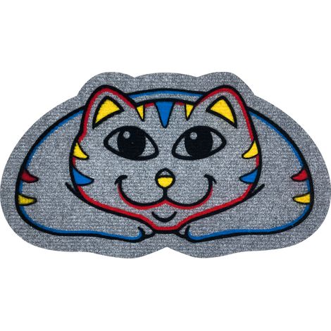 Zerbino Ingresso Resistente A Forma Animale Antiscivolo Gatto Grigio (1/5)