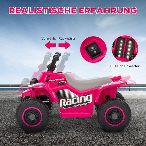 Quad enfant électrique à batterie, avancer/reculer, feux LED, 18-36 mois, rose (1/4)