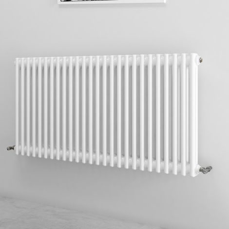 Acezanble 600x1190mm 2 Column White Horizontal Traditional Cast Iron Style Radiator