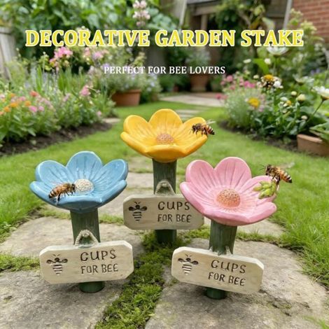 Coupelle Abreuvoir - Céramique Fleur Pour Abeilles Et Papillons - Extérieur Jardin - Lot De 5 (1/5)